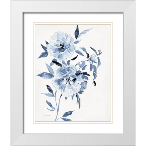 Inky Chickory Botanical I White Modern Wood Framed Art Print with Double Matting by Robinson, Carol