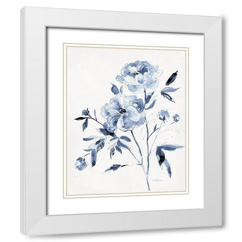Inky Chickory Botanical II White Modern Wood Framed Art Print with Double Matting by Robinson, Carol