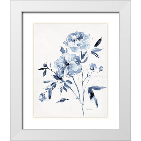 Inky Chickory Botanical II White Modern Wood Framed Art Print with Double Matting by Robinson, Carol