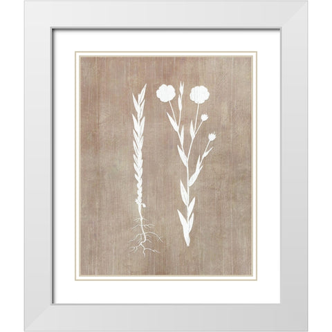 Botany Beauty III White Modern Wood Framed Art Print with Double Matting by CAD Designs