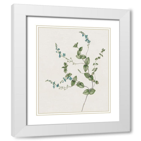 Blue Wispy II White Modern Wood Framed Art Print with Double Matting by Donovan, Kelly