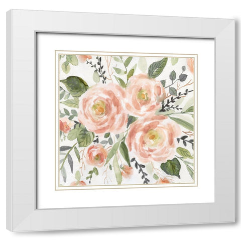 Peachy Keen II White Modern Wood Framed Art Print with Double Matting by Robinson, Carol