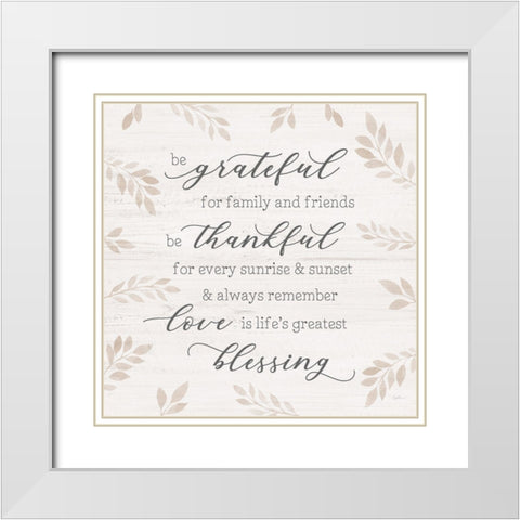 Lifes Greatest Blessing White Modern Wood Framed Art Print with Double Matting by Carpentieri, Natalie