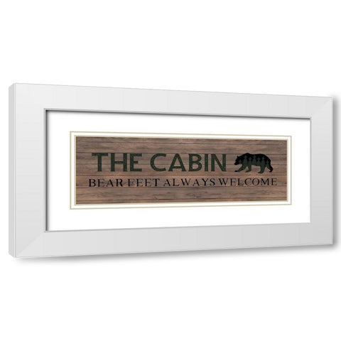 Bear Feet White Modern Wood Framed Art Print with Double Matting by CAD Designs
