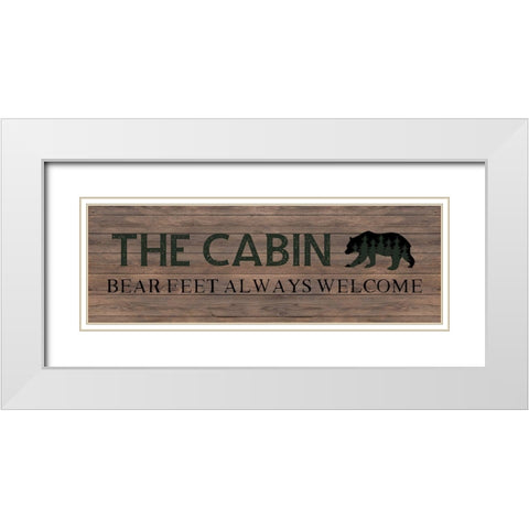 Bear Feet White Modern Wood Framed Art Print with Double Matting by CAD Designs