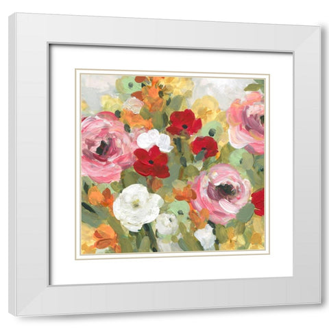 Leas Garden I White Modern Wood Framed Art Print with Double Matting by Robinson, Carol