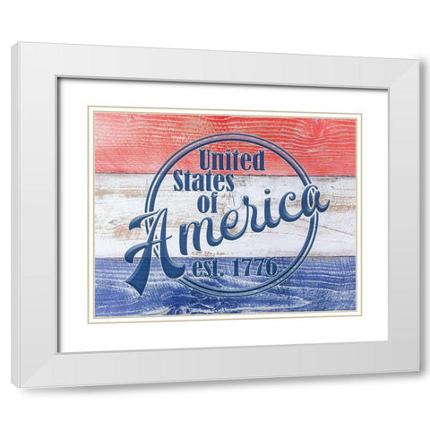 Est. 1776 White Modern Wood Framed Art Print with Double Matting by CAD Designs