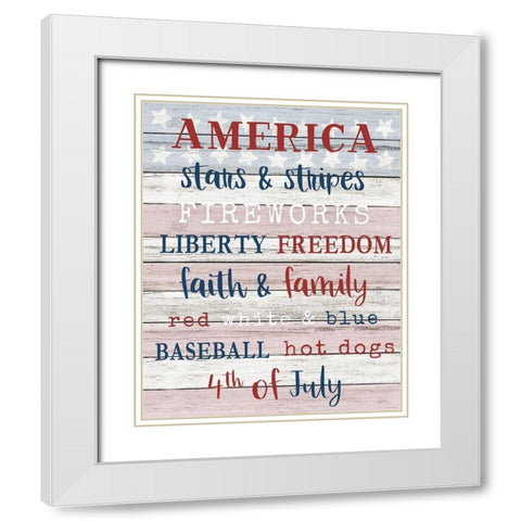 America White Modern Wood Framed Art Print with Double Matting by Carpentieri, Natalie