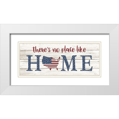 No Place Like Home White Modern Wood Framed Art Print with Double Matting by Carpentieri, Natalie