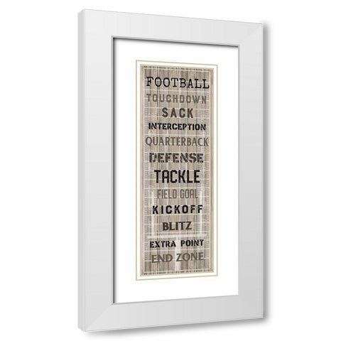 Football White Modern Wood Framed Art Print with Double Matting by Carpentieri, Natalie