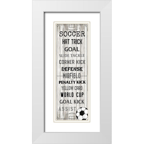 Soccer White Modern Wood Framed Art Print with Double Matting by Carpentieri, Natalie