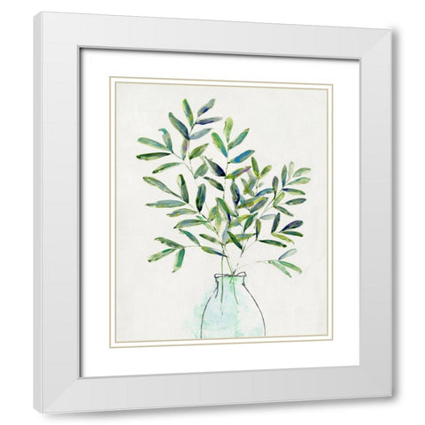 Spring Greenery Arrangement I White Modern Wood Framed Art Print with Double Matting by Swatland, Sally