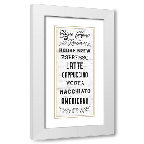 Coffee House White Modern Wood Framed Art Print with Double Matting by Carpentieri, Natalie