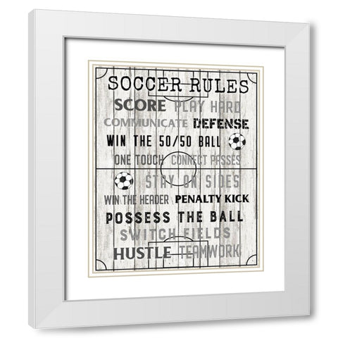 Soccer Rules White Modern Wood Framed Art Print with Double Matting by Carpentieri, Natalie