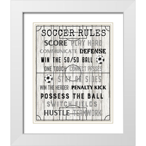 Soccer Rules White Modern Wood Framed Art Print with Double Matting by Carpentieri, Natalie