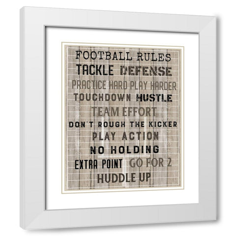Football Rules White Modern Wood Framed Art Print with Double Matting by Carpentieri, Natalie