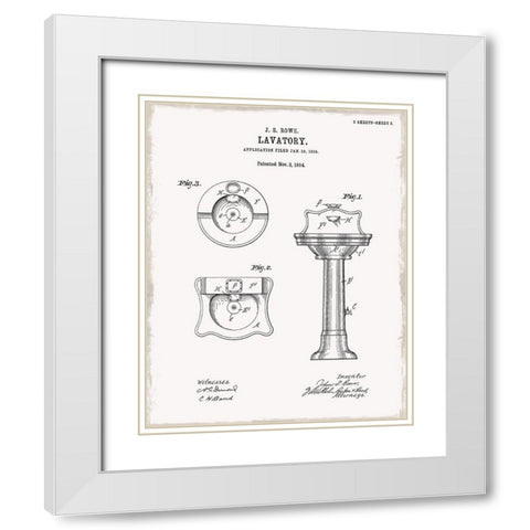 Vintage Sink I White Modern Wood Framed Art Print with Double Matting by Donovan, Kelly