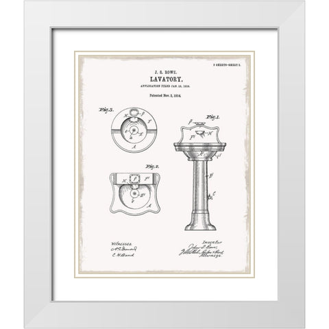 Vintage Sink I White Modern Wood Framed Art Print with Double Matting by Donovan, Kelly