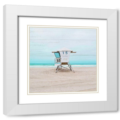 Back to Mission Beach White Modern Wood Framed Art Print with Double Matting by Carpentieri, Natalie