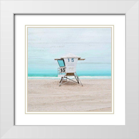 Back to Mission Beach White Modern Wood Framed Art Print with Double Matting by Carpentieri, Natalie