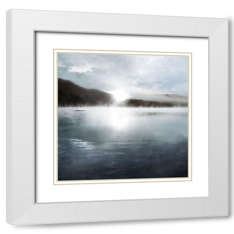 Quiet Moody Lake I White Modern Wood Framed Art Print with Double Matting by Robinson, Carol