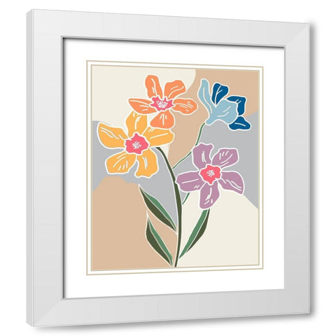 Outlined Botanical Pop I White Modern Wood Framed Art Print with Double Matting by Carpentieri, Natalie