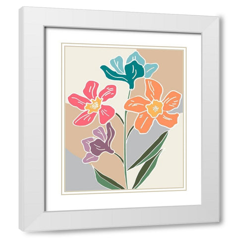 Outlined Botanical Pop II White Modern Wood Framed Art Print with Double Matting by Carpentieri, Natalie