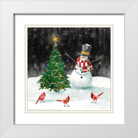 Tree Trimming Party White Modern Wood Framed Art Print with Double Matting by Robinson, Carol