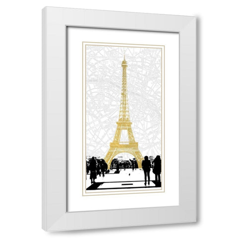 Paris Glam White Modern Wood Framed Art Print with Double Matting by Jill, Susan
