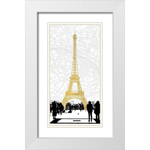 Paris Glam White Modern Wood Framed Art Print with Double Matting by Jill, Susan