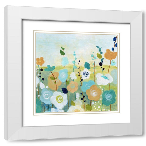 Matisse Flower Field I White Modern Wood Framed Art Print with Double Matting by Tava Studios