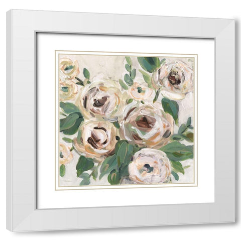 Bright Floral Depth White Modern Wood Framed Art Print with Double Matting by Robinson, Carol