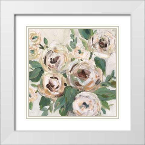 Bright Floral Depth White Modern Wood Framed Art Print with Double Matting by Robinson, Carol