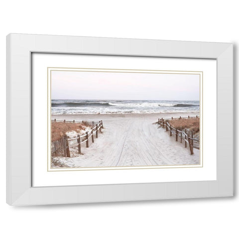 OBX Path White Modern Wood Framed Art Print with Double Matting by Carpentieri, Natalie