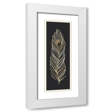 Soft Feather on Black I White Modern Wood Framed Art Print with Double Matting by Swatland, Sally