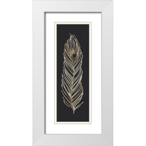 Soft Feather on Black I White Modern Wood Framed Art Print with Double Matting by Swatland, Sally
