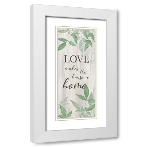 Love Makes White Modern Wood Framed Art Print with Double Matting by Knutsen, Conrad