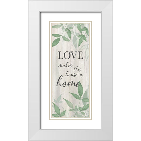 Love Makes White Modern Wood Framed Art Print with Double Matting by Knutsen, Conrad