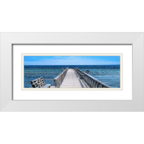 Caribbean Sea White Modern Wood Framed Art Print with Double Matting by Carpentieri, Natalie