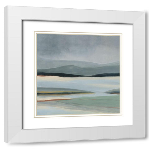 Tranquil View White Modern Wood Framed Art Print with Double Matting by Robinson, Carol