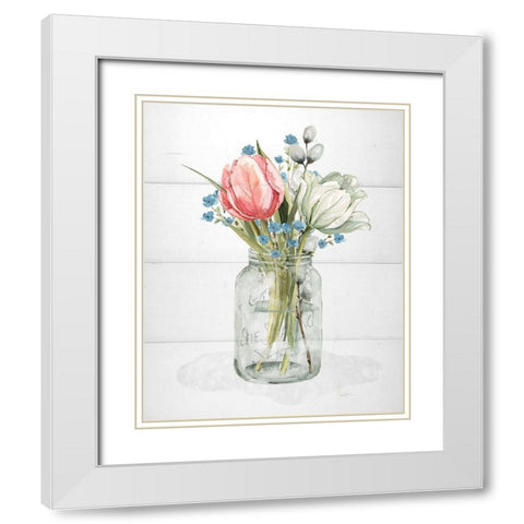 Farmhouse Tulip  White Modern Wood Framed Art Print with Double Matting by Finn, Livi