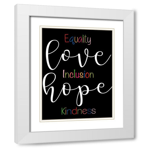 Equality White Modern Wood Framed Art Print with Double Matting by CAD Designs