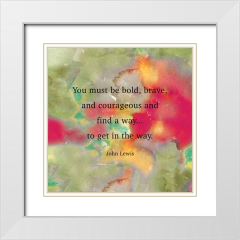 Be Bold White Modern Wood Framed Art Print with Double Matting by CAD Designs