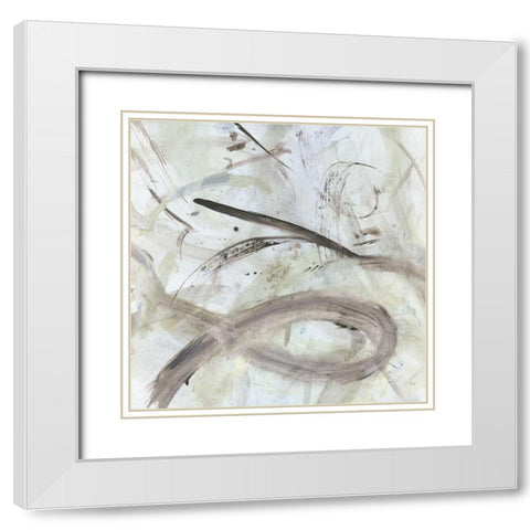 Walking In The Rain II White Modern Wood Framed Art Print with Double Matting by Jill, Susan