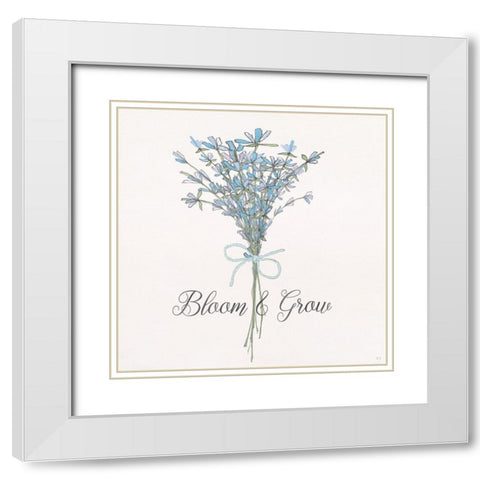Bloom and Grow White Modern Wood Framed Art Print with Double Matting by Jill, Susan