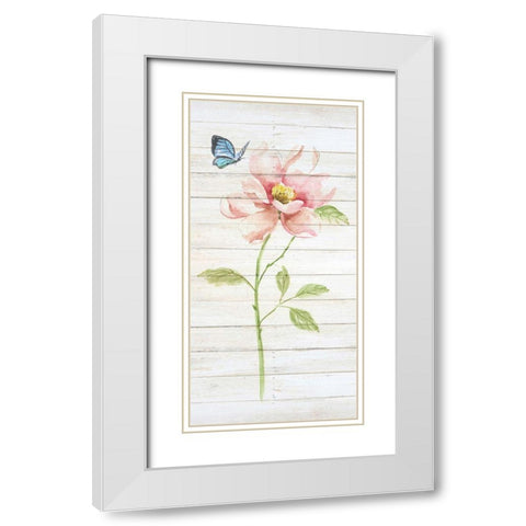 Soft Botanical I White Modern Wood Framed Art Print with Double Matting by Nan