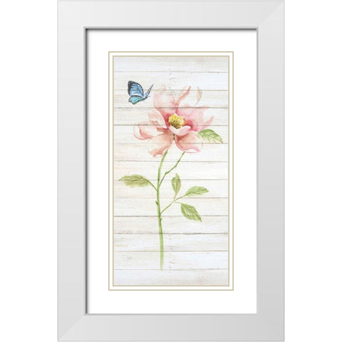 Soft Botanical I White Modern Wood Framed Art Print with Double Matting by Nan