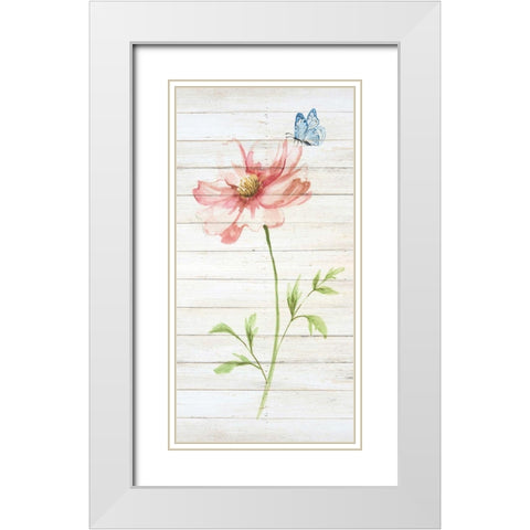 Soft Botanical II White Modern Wood Framed Art Print with Double Matting by Nan