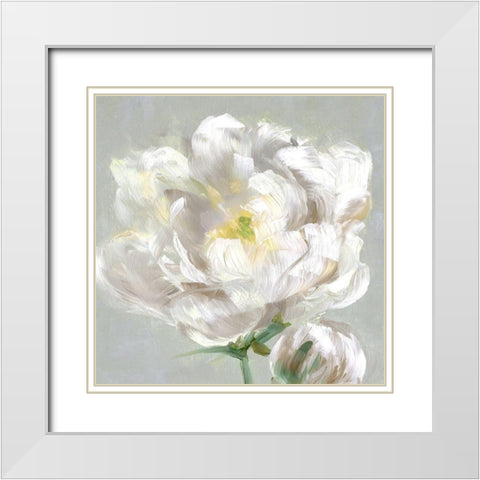 Peony Detail II White Modern Wood Framed Art Print with Double Matting by Swatland, Sally