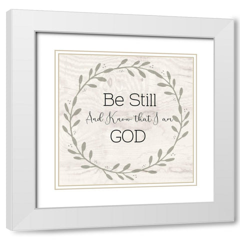Be Still White Modern Wood Framed Art Print with Double Matting by Jill, Susan